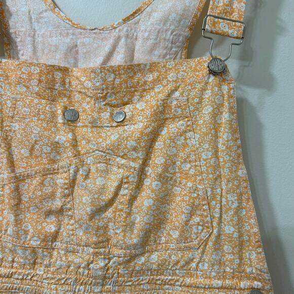 Choices from Gitano Vtg Womens Sz Large Orange & White Floral Overalls Y2K - Picture 2 of 7